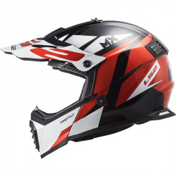 CASCO MX437 FAST EVO STRIKE BLACK WHITE RED | LS2