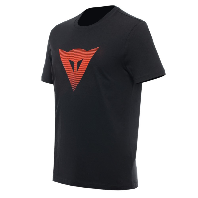 DAINESE T-SHIRT LOGO BLACK FLUO-RED | DAINESE