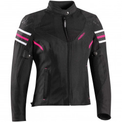 Giubbotto Moto Donna In Tessuto Ixon Zetec Lady Hp Nero Rosa