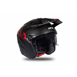 CASCO OFFROAD SHERATAN JET BLACK-RED MATT | UFO PLAST