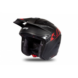 CASCO OFFROAD SHERATAN JET BLACK-RED MATT | UFO PLAST