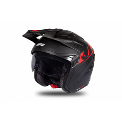 CASCO OFFROAD SHERATAN JET BLACK-RED MATT | UFO PLAST