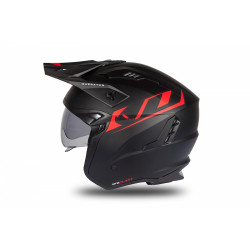 CASCO OFFROAD SHERATAN JET BLACK-RED MATT | UFO PLAST