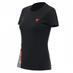 DAINESE T-SHIRT LOGO LADY BLACK FLUO-RED | DAINESE