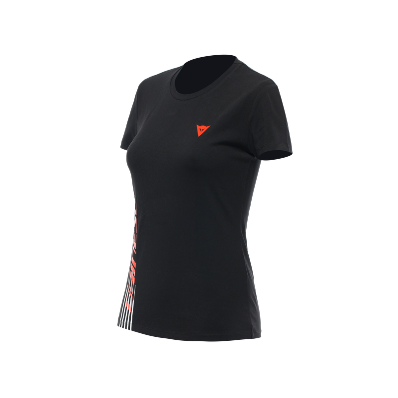 DAINESE T-SHIRT LOGO LADY BLACK FLUO-RED | DAINESE