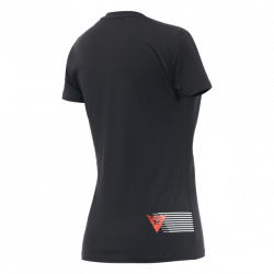 DAINESE T-SHIRT LOGO LADY BLACK FLUO-RED | DAINESE