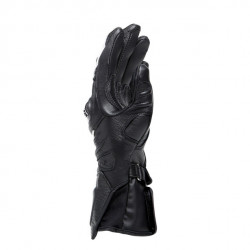 CARBON 4 LONG LADY LEATHER GLOVES BLACK BLACK WHITE | DAINESE