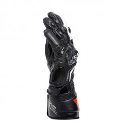 CARBON 4 LONG LADY LEATHER GLOVES BLACK BLACK WHITE | DAINESE