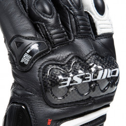 CARBON 4 LONG LADY LEATHER GLOVES BLACK BLACK WHITE | DAINESE