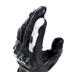 CARBON 4 LONG LADY LEATHER GLOVES BLACK BLACK WHITE | DAINESE