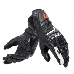 CARBON 4 LONG LADY LEATHER GLOVES BLACK BLACK WHITE | DAINESE