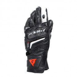 CARBON 4 LONG LADY LEATHER GLOVES BLACK BLACK WHITE | DAINESE