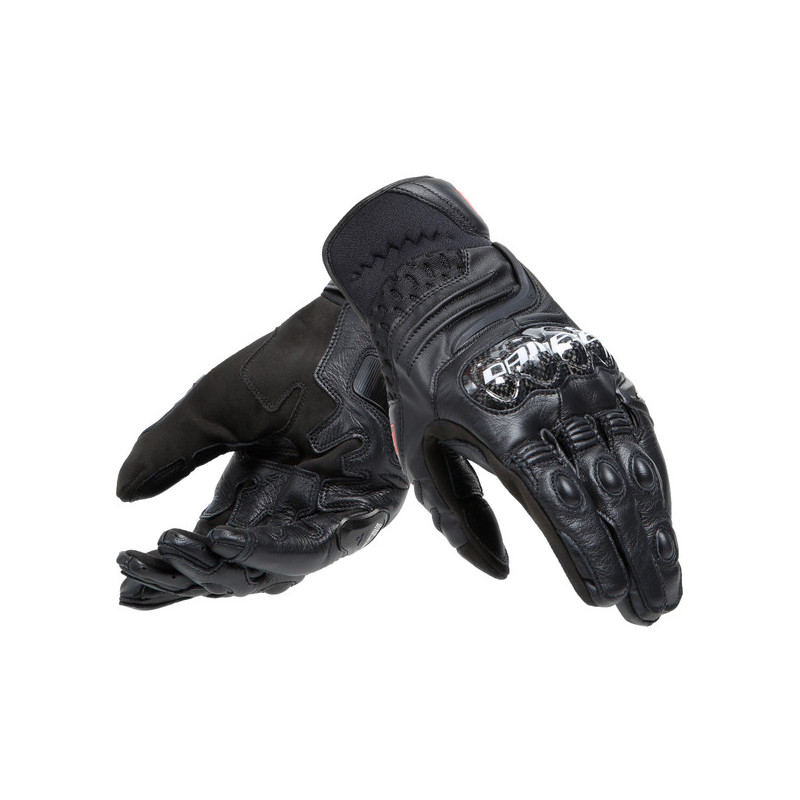 CARBON 4 SHORT LEATHER GLOVES BLACK BLACK | DAINESE