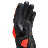 CARBON 4 SHORT LEATHER GLOVES BLACK FLUO-RED | DAINESE