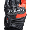 CARBON 4 SHORT LEATHER GLOVES BLACK FLUO-RED | DAINESE