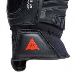 CARBON 4 SHORT LEATHER GLOVES BLACK FLUO-RED | DAINESE