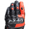 CARBON 4 SHORT LEATHER GLOVES BLACK FLUO-RED | DAINESE