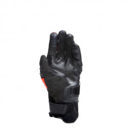 CARBON 4 SHORT LEATHER GLOVES BLACK FLUO-RED | DAINESE