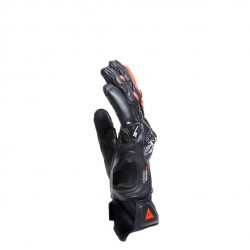 CARBON 4 SHORT LEATHER GLOVES BLACK FLUO-RED | DAINESE