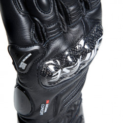 CARBON 4 LONG LEATHER GLOVES BLACK BLACK BLACK | DAINESE