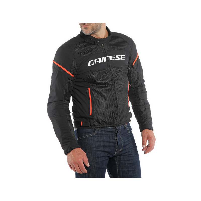 Giacche in tessuto Dainese Air Frame D1 Tex giacca moto estiva traforata  Black / White / Red da uomo in saldo