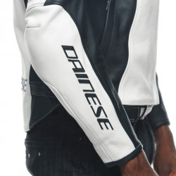 RACING 4 LEATHER JACKET WHITE BLACK | DAINESE