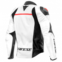 RACING 4 LEATHER JACKET WHITE BLACK | DAINESE