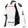 RACING 4 LEATHER JACKET WHITE BLACK | DAINESE