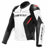 RACING 4 LEATHER JACKET WHITE BLACK | DAINESE