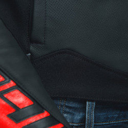 SPORTIVA LEATHER JACKET PERF. BLACK-MATT LAVA-RED WHITE | DAINESE