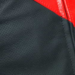 SPORTIVA LEATHER JACKET PERF. BLACK-MATT LAVA-RED WHITE | DAINESE