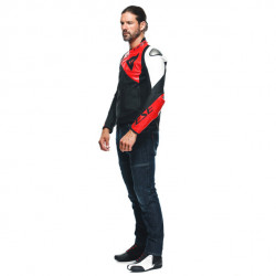 SPORTIVA LEATHER JACKET PERF. BLACK-MATT LAVA-RED WHITE | DAINESE