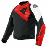 SPORTIVA LEATHER JACKET PERF. BLACK-MATT LAVA-RED WHITE | DAINESE