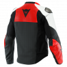 SPORTIVA LEATHER JACKET PERF. BLACK-MATT LAVA-RED WHITE | DAINESE