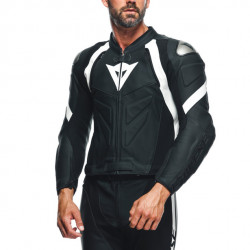 AVRO 4 LEATHER 2PCS SUIT BLACK-MATT BLACK-MATT WHITE | DAINESE