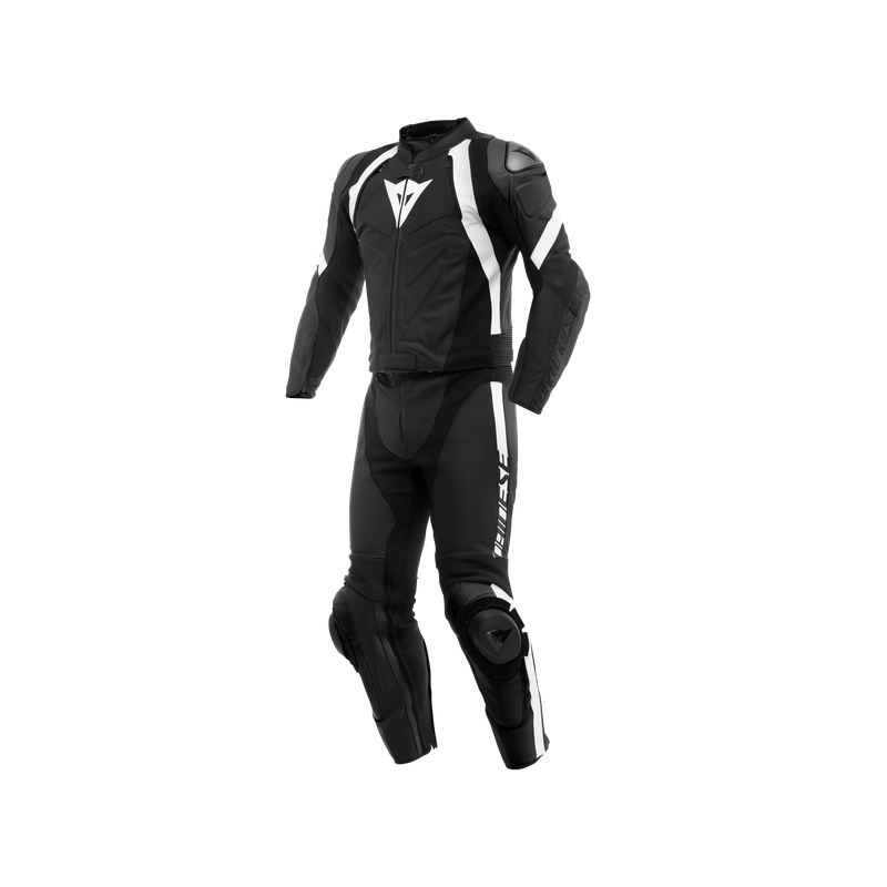 AVRO 4 LEATHER 2PCS SUIT BLACK-MATT BLACK-MATT WHITE | DAINESE