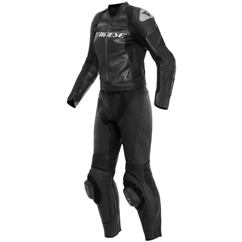 MIRAGE LADY LEATHER 2PCS SUIT BLACK BLACK WHITE | DAINESE