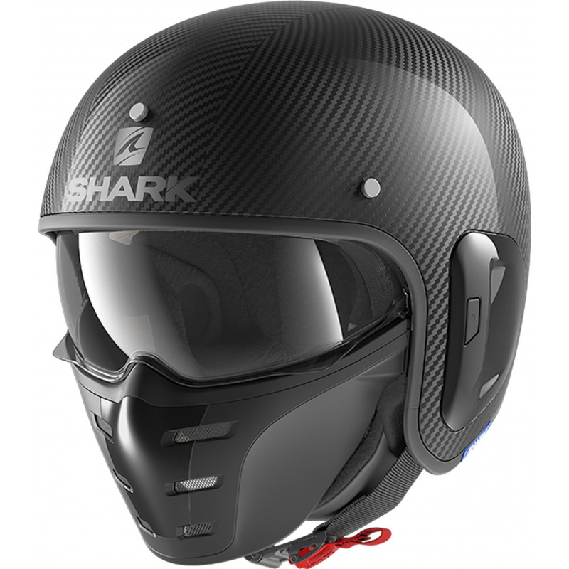 casco moto integrale shark spartan RS shawn mat carbon rosso antracite