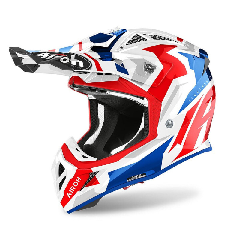 CASCO AVIATOR ACE SWOOP ROSSO BLU LUCIDO | AIROH