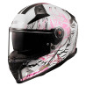 CASCO INTEGRALE LS2 FF811 VECTOR II DARFLO GL.WHITE PINK-06  | LS2