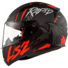 CASCO INTEGRALE LS2 FF353 RAPID RAVEN M.BLACK WHITE RED  | LS2