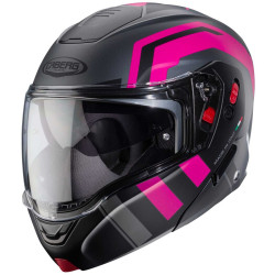 CASCO MODULARE HORUS X ROAD MATT GUN METAL  BLACK  FUCHSIA | CABERG