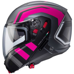 CASCO MODULARE HORUS X ROAD MATT GUN METAL  BLACK  FUCHSIA | CABERG