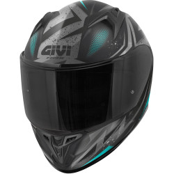 CASCO INTEGRALE 50.7 REBEL NERO OPACO LIGHT BLUE | GIVI