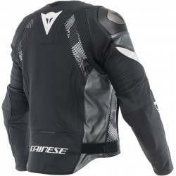 AVRO 5 LEATHER JACKET BLACK WHITE ANTHRACITE | DAINESE