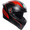 CASCO INTEGRALE K1 S AGV E2206 WARMUP MATT BLACK RED | AGV