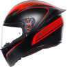 CASCO INTEGRALE K1 S AGV E2206 WARMUP MATT BLACK RED | AGV