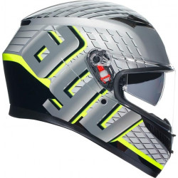 CASCO INTEGRALE K3 AGV E2206 MPLK FORTIFY GREY BLACK YELLOW FLUO | AGV