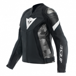 GIACCA AVRO 5 LEATHER JACKET WMN BLACK BLACK WHITE | DAINESE