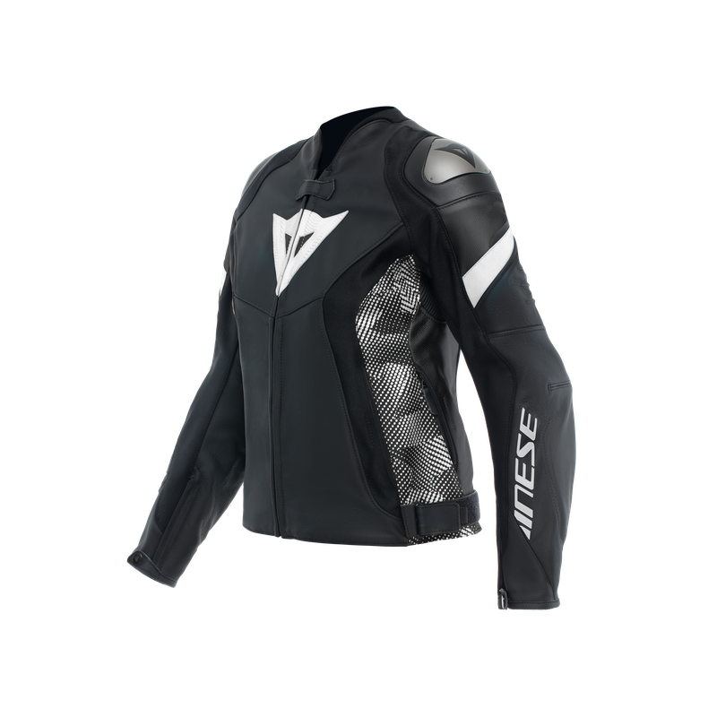 GIACCA AVRO 5 LEATHER JACKET WMN BLACK BLACK WHITE | DAINESE